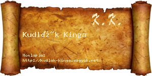 Kudlák Kinga névjegykártya