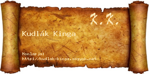 Kudlák Kinga névjegykártya